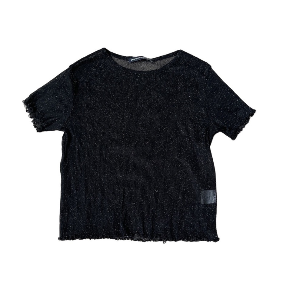 Brandy Melville short sleeve sheer sparkly top